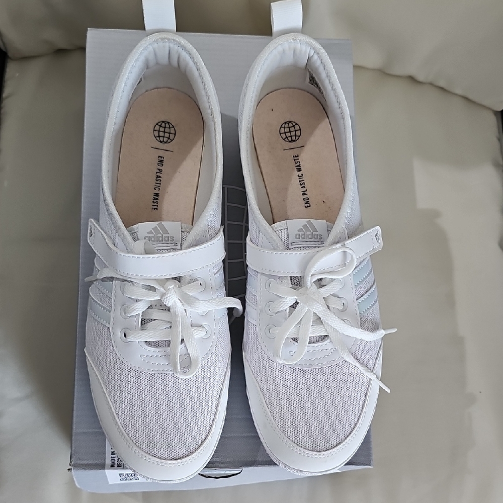 Adidas White Slip-On Sneakers with Textured Upper